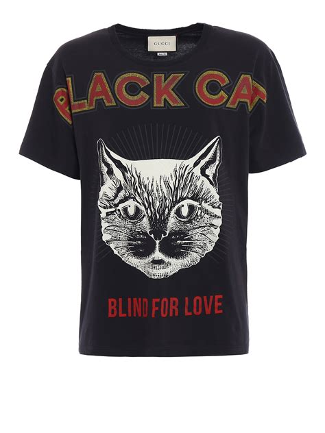 gucci black cat print t shirt|gucci tote with cat.